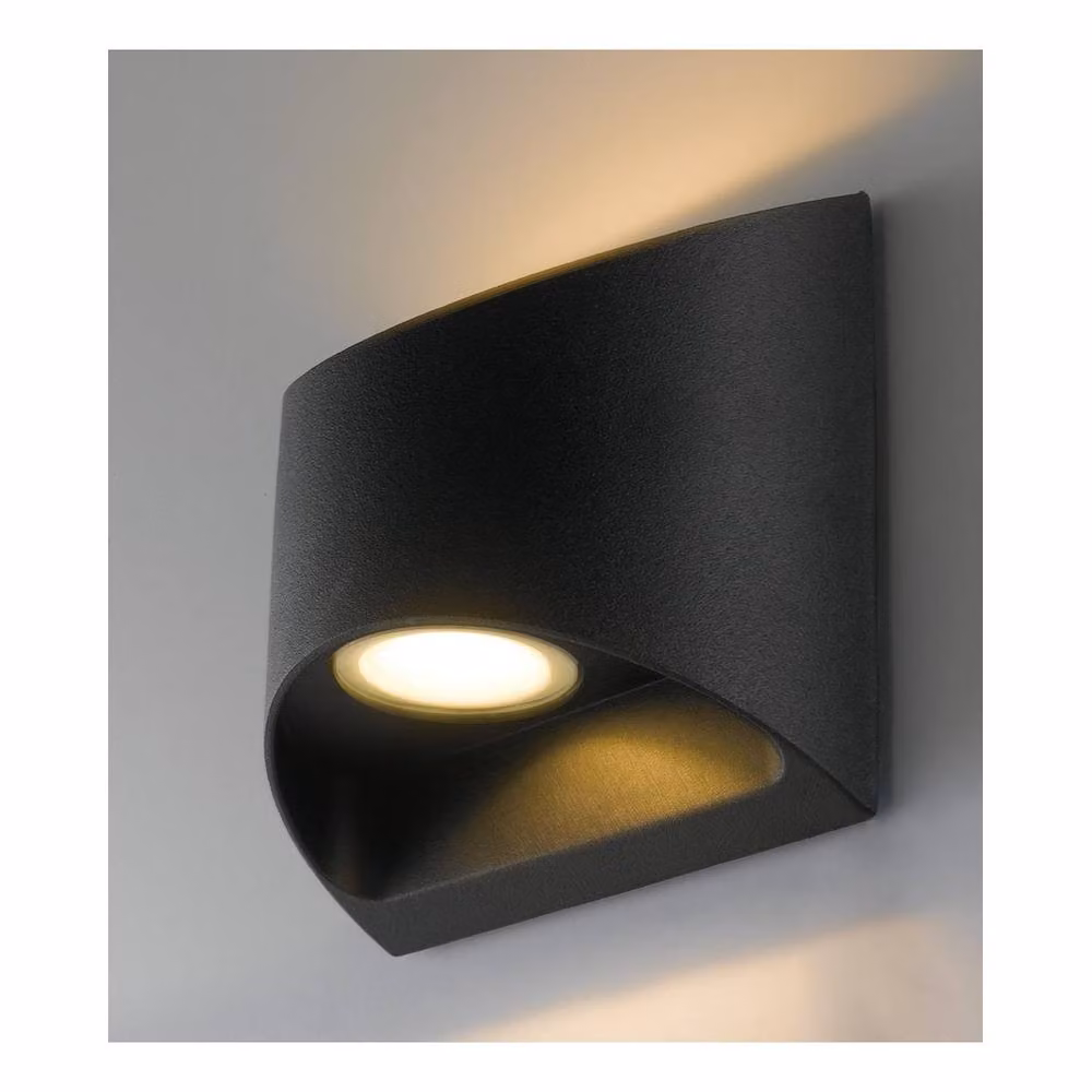 Netlighting VEYRON Outdoor LED Up Down Wall Light, Black, IP54, 522lm, 4000K, W/D/H: 12.3 x 13 x 6.9 cm – 2
