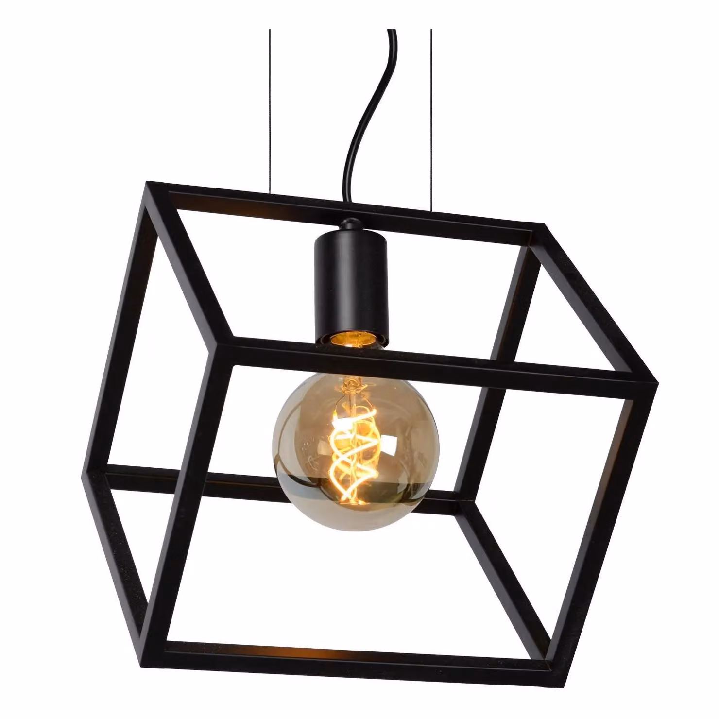 Lucide Fabian Dimmable Adjustable Height Modern Cube Pendant Light in Black – 4