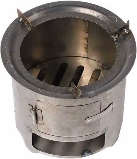 FLAVORA Portable Stainless Steel Camping Wood Stove in Silver – 1