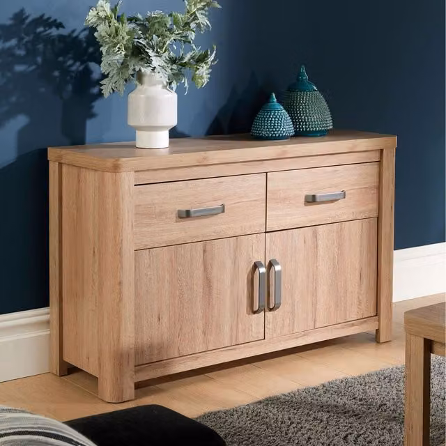 Home Source Huntingdon Modern 2 Door 2 Drawer Sideboard Unit in Brown