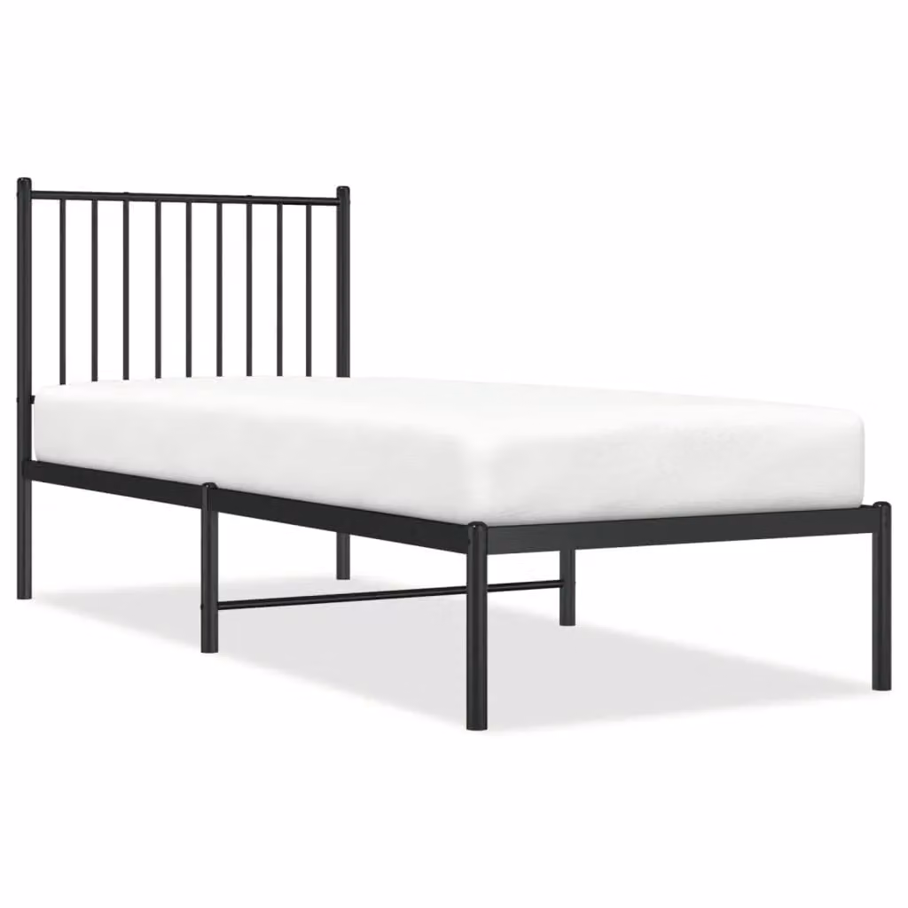 Berkfield Home Metal Bed Frame with Headboard in Black, W/D/H: 80 x 200 cm – 2