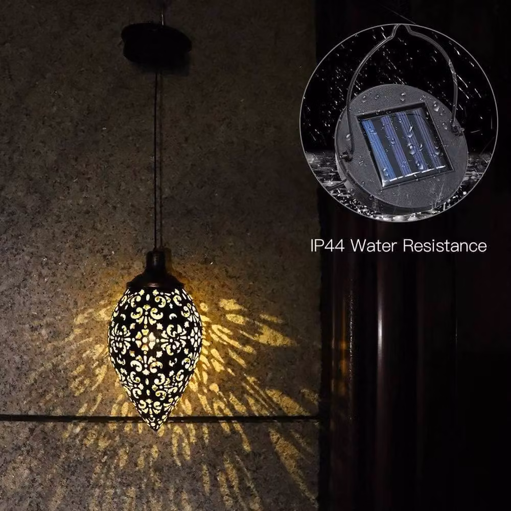 Kelvenix Set of 2 Solar Hanging Garden Lantern Lights in Bronze Metal with Warm White Light – 3