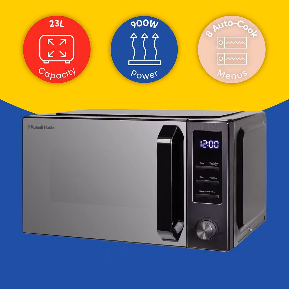 Russell Hobbs RHM2372 Digital Solo Microwave, 23L, 800W, Dark Grey – 6