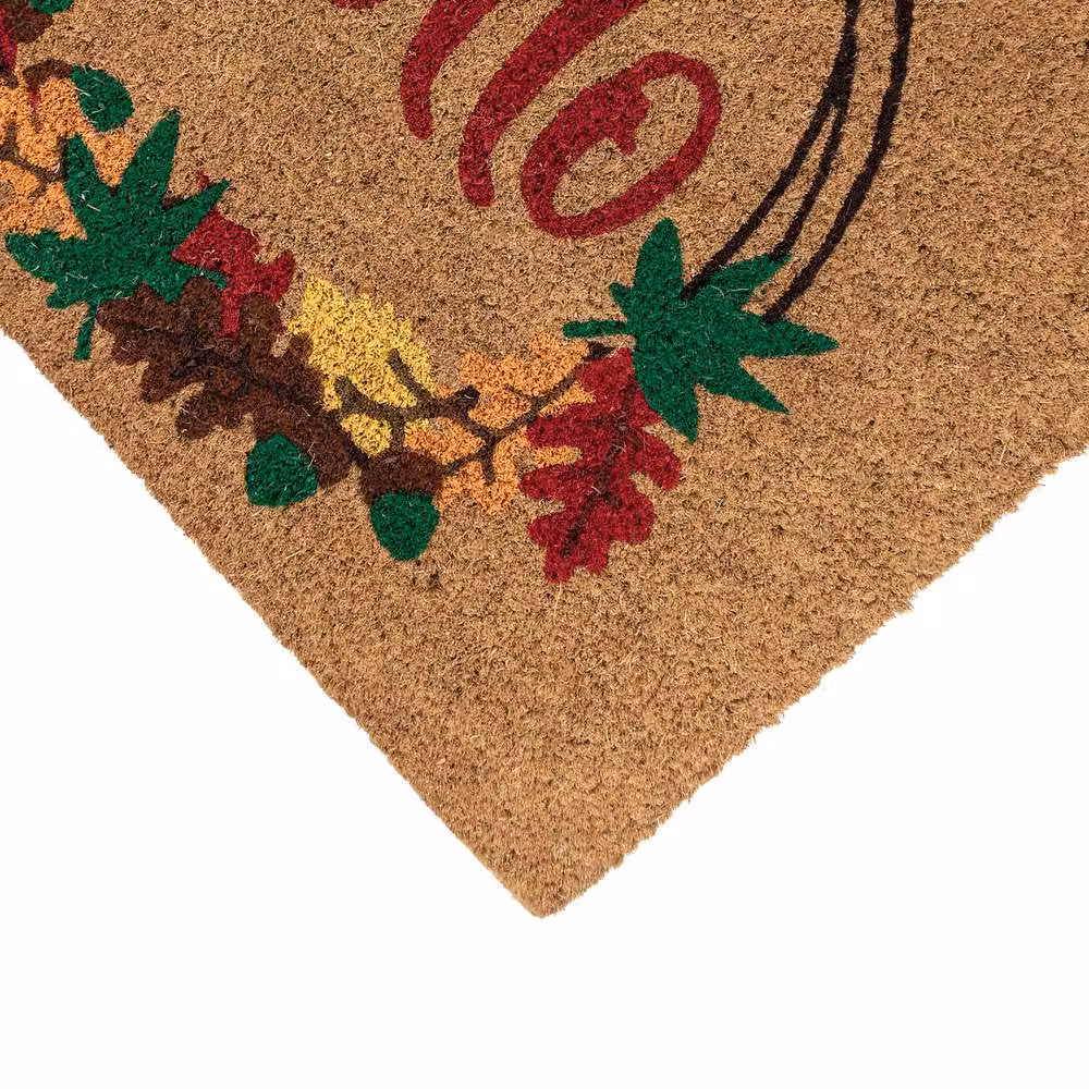 JVL Hello Autumn Coir Doormat with PVC Backing, Multicolour, W: 60 cm, D: 40 cm – 3