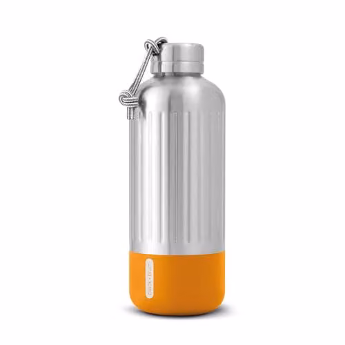 Black + Blum Explorer Insulated Water Bottle in Black and Orange, 850ml – 1