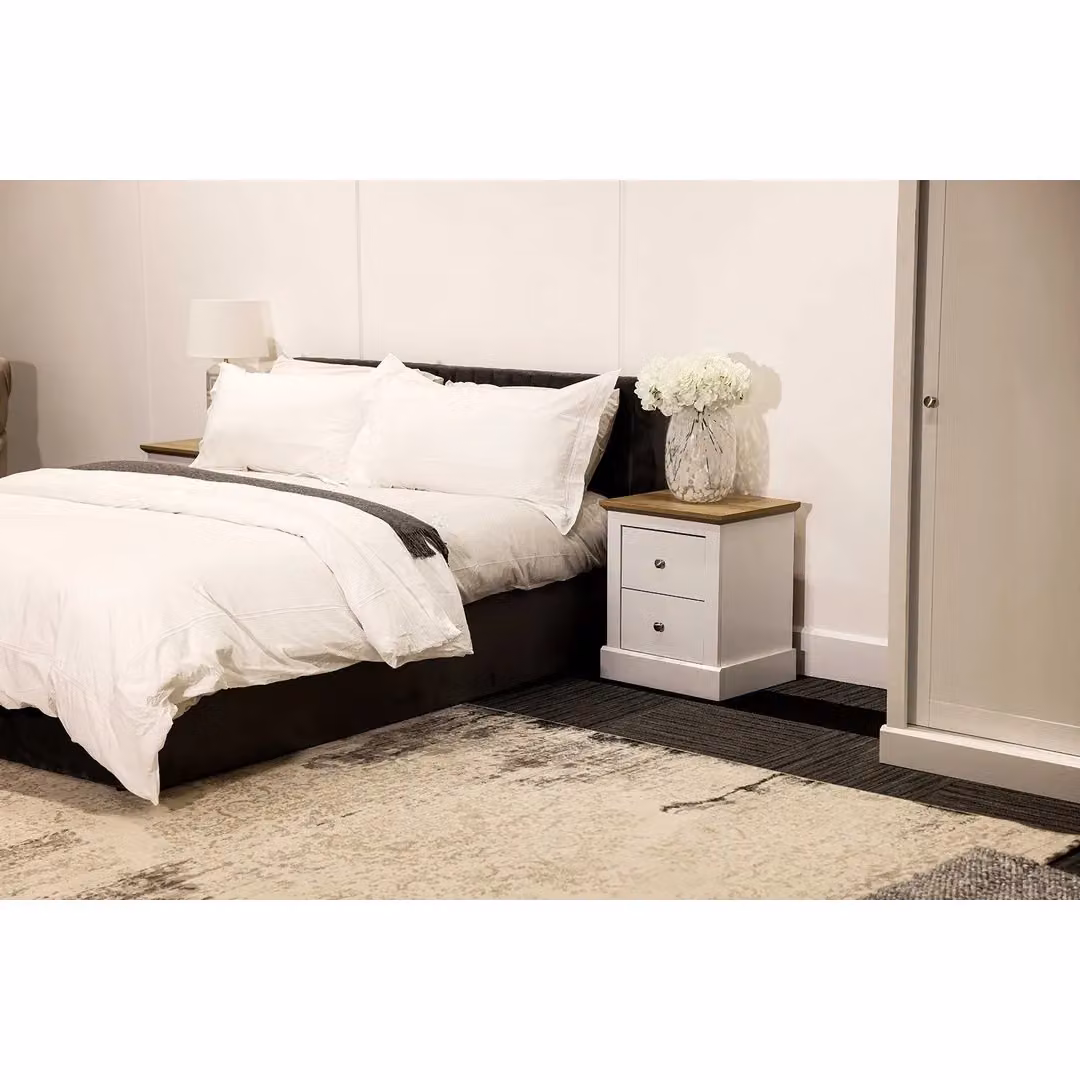 Lemon Pavilion Furniture Devon Bedside Cabinet, White and Oak, W: 45.9 cm, D: 39.5 cm, H: 55.2 cm – 3