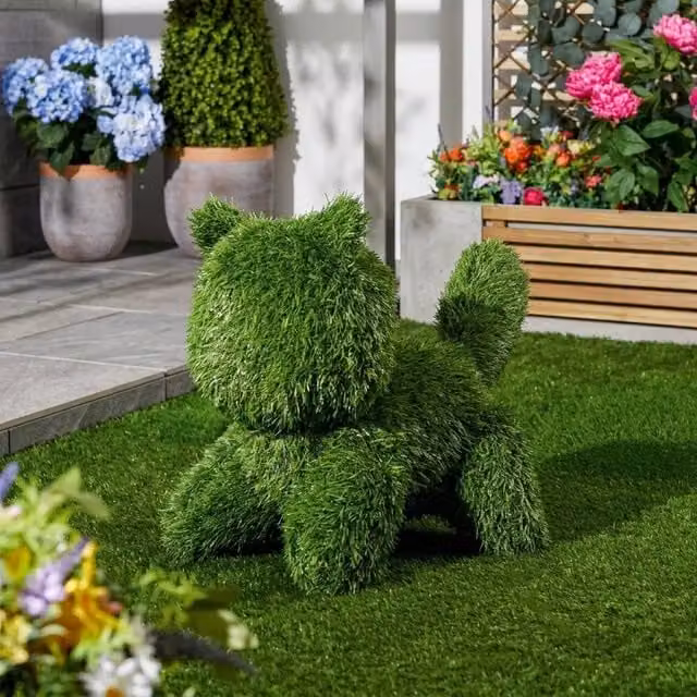 Garden Greatness Artificial Grass Cat Garden Ornament in Green