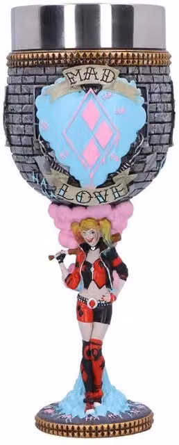 Nemesis Now DC Harley Quinn Resin Goblet in Silver and Multicolour, Height: 20 cm