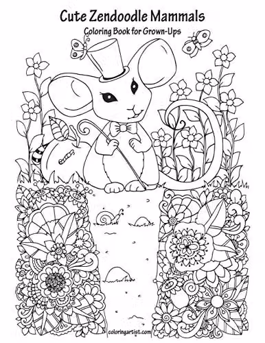 Cute Zendoodle Mammals Coloring Book for Grown-Ups by Independently Published