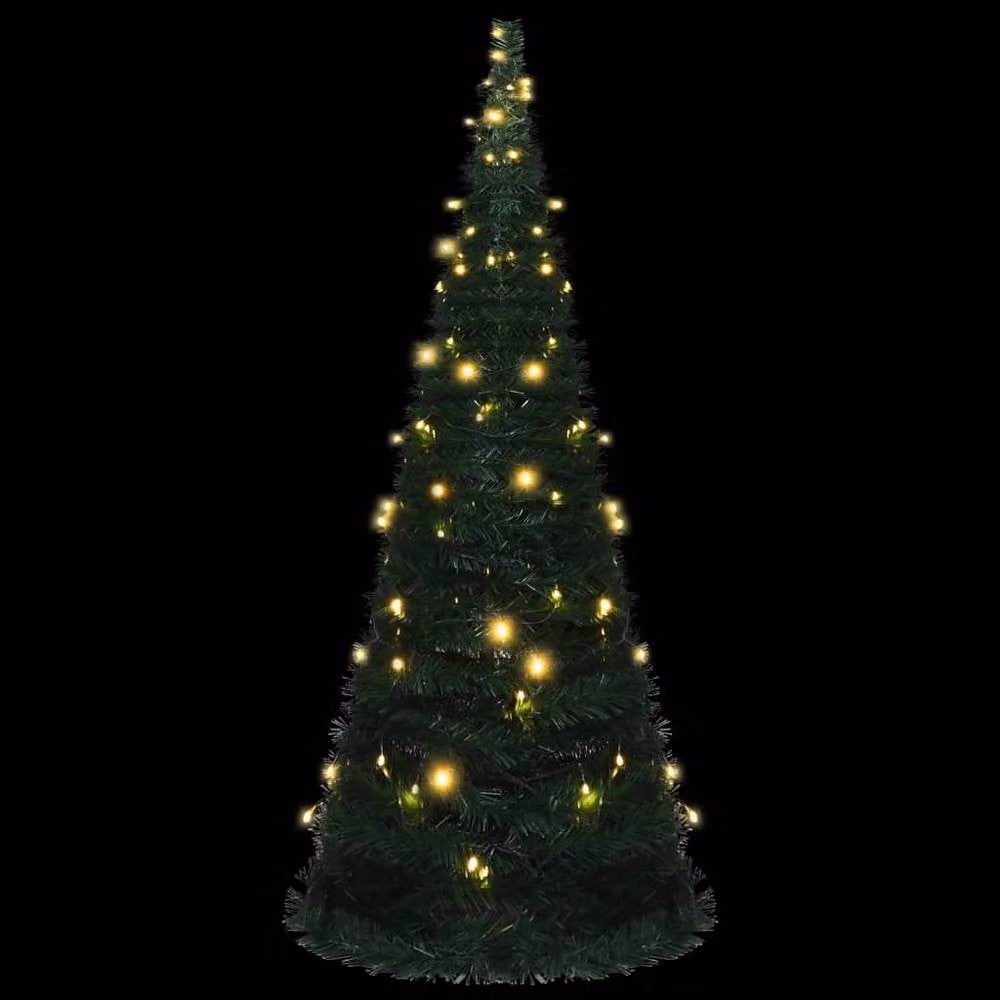 Berkfield Home Pop-up String LED Pre-lit Artificial Christmas Tree in Green, Height: 210 cm – 1