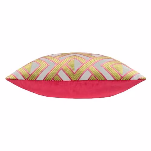 Paoletti Henley Geometric Multicolour Velvet Square Cushion W/D/H: 50 x 50 x 50 cm – 2