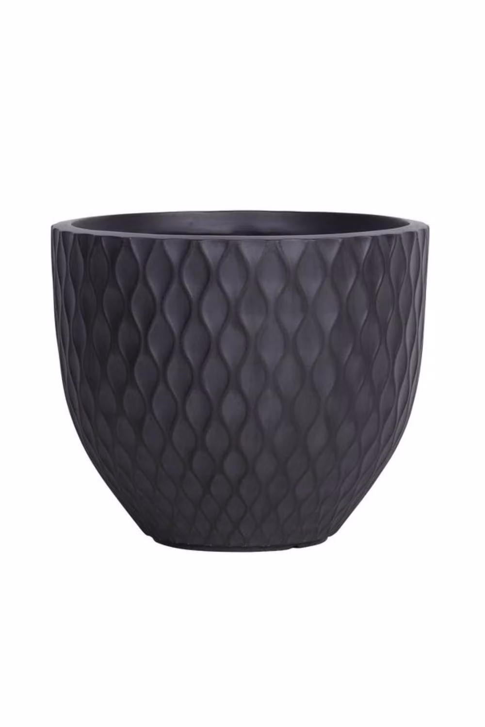 KDMD Hortus Set of 4 Dark Grey Embossed Diamond Ceramic Outdoor Planters – 2