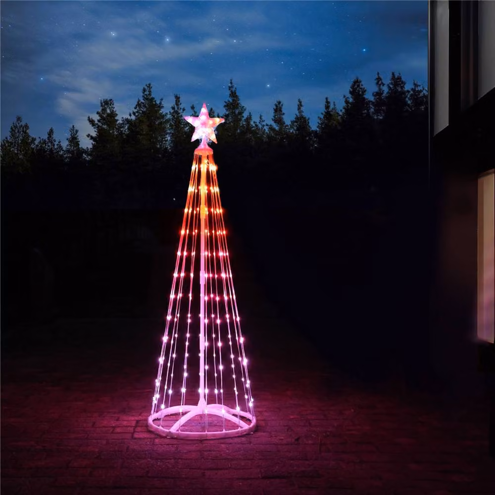 Pegdev Christmas 3D RGB Smart Tree Star Top with 202 LEDs, Multicolour, USB Powered, Height: 150 cm – 2