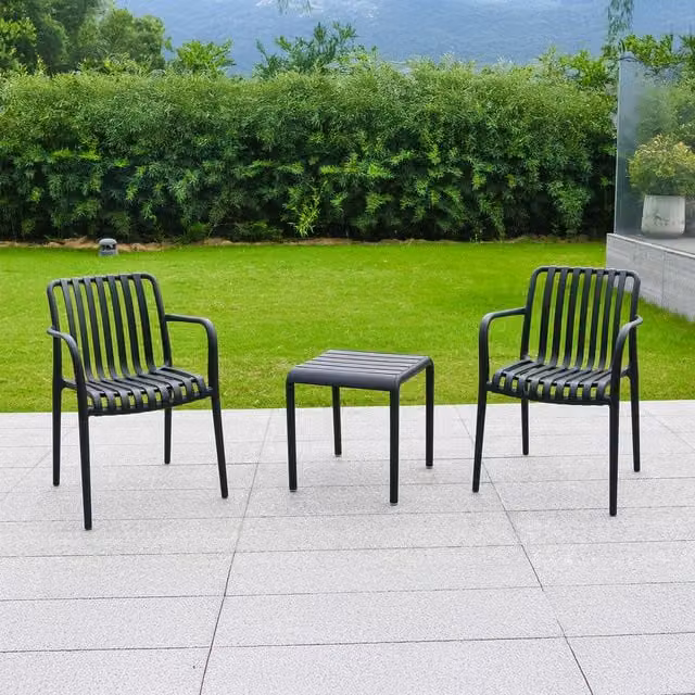 Emerson Bistro Set in Matt Black Metal