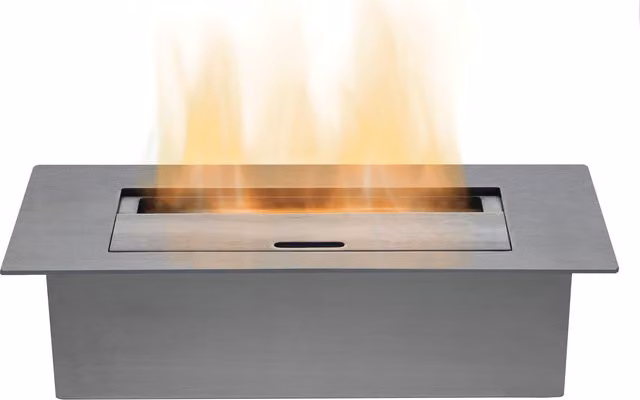 Adam Fires & Fireplaces Large Bio Ethanol Burner in Stainless Steel, Grey, 3L Capacity