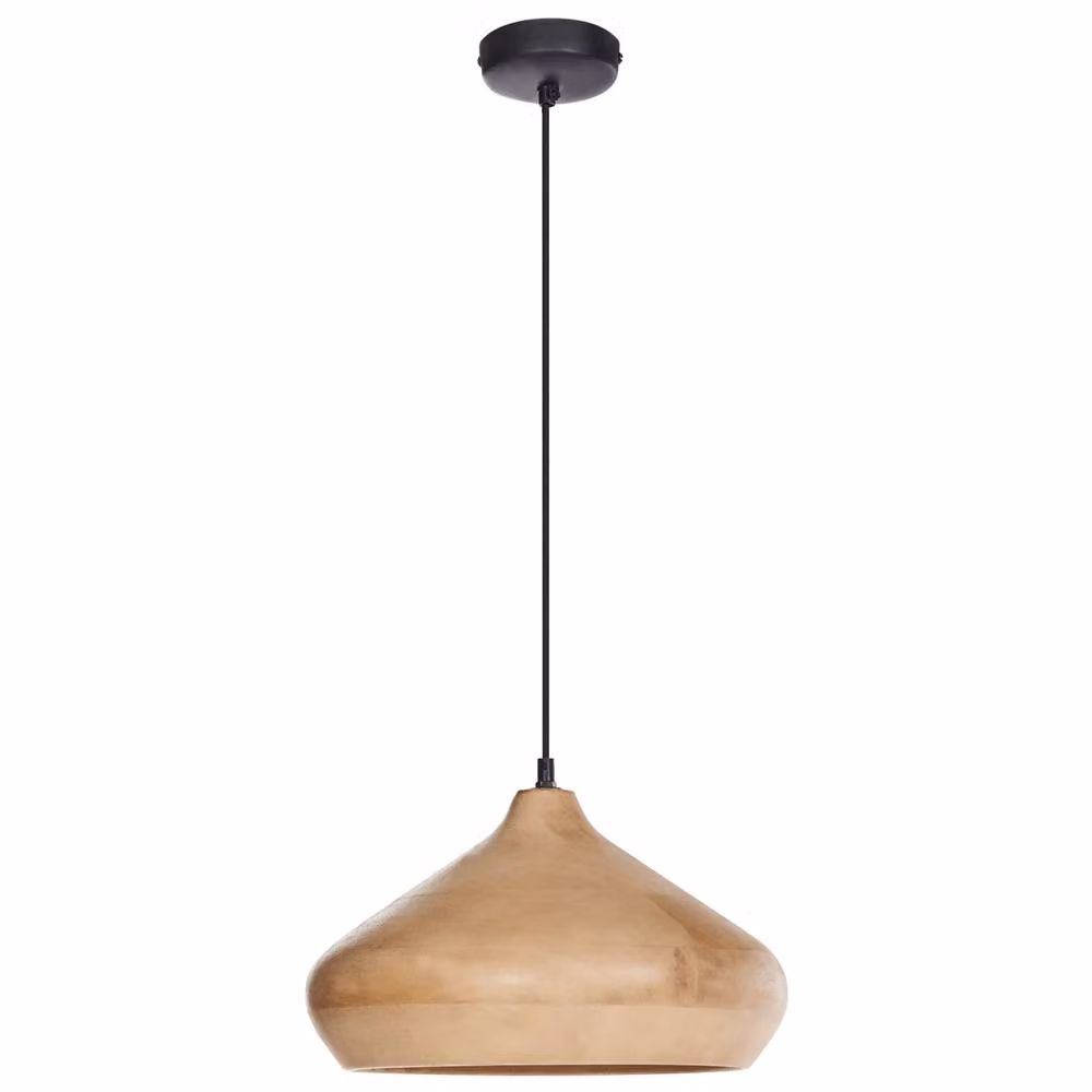 Wyld and Coco Round Mango Wood Pendant Light in Brown – 3