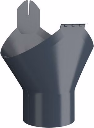 Lindab Half Round Galvanised Steel Gutter Outlet in Anthracite Grey