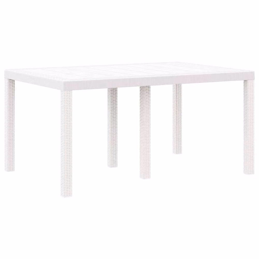 Berkfield Home White Poly Rattan Extendable Garden Table, W/D/H: 150 x 100 x 73 cm – 2