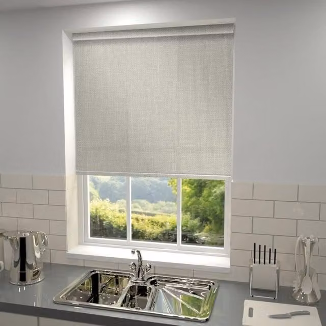 Vieo Made to Measure Semi-Transparent Textile Roller Blind in Sand/Beige