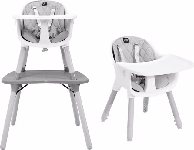 Costway Multifunctional Convertible Baby Highchair in Grey