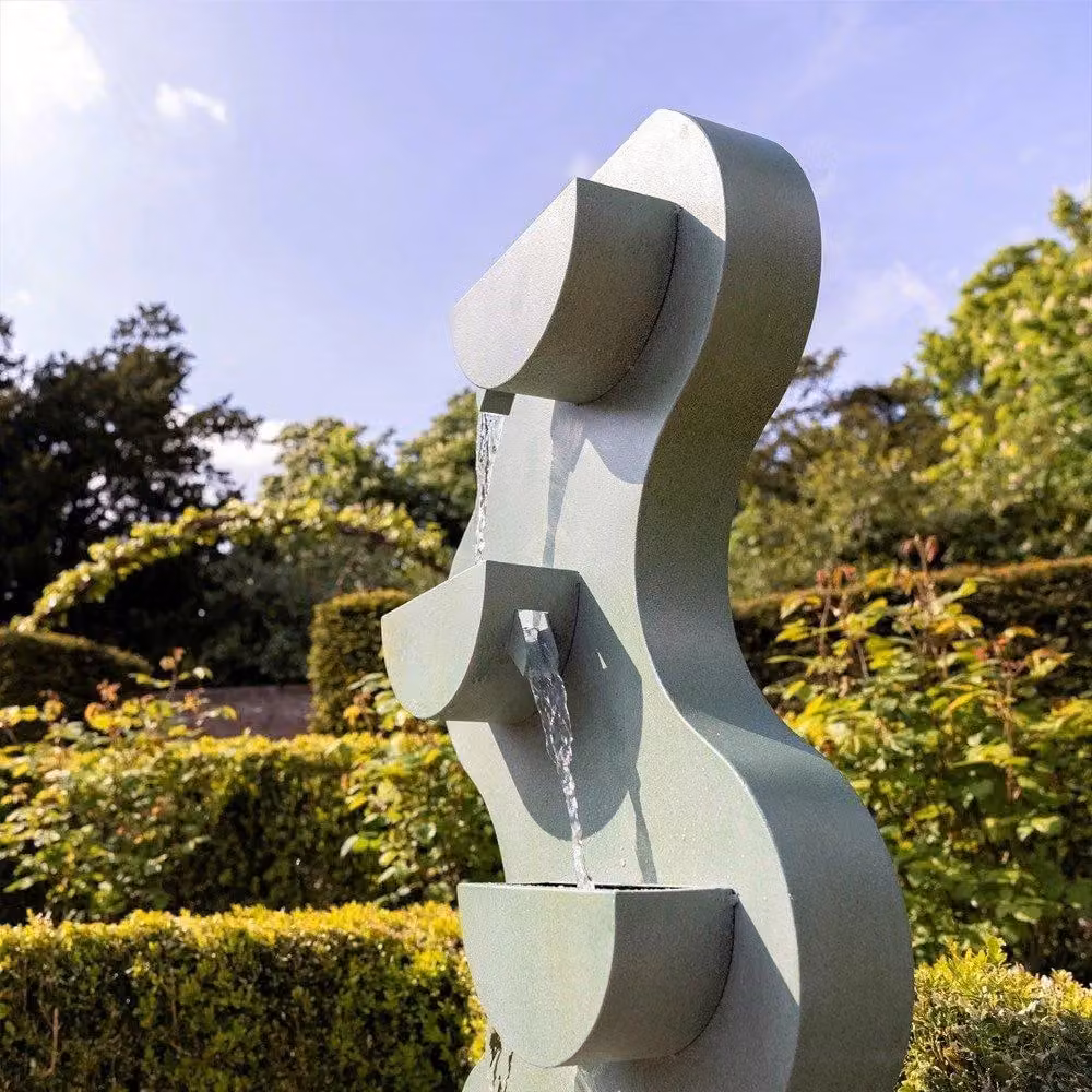 Primrose Monsanto Tiered Cascading Zinc Water Feature in Grey, Height: 122 cm – 2