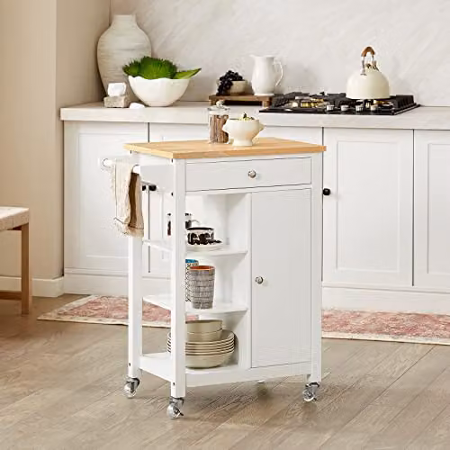 SoBuy White Kitchen Serving and Storage Trolley Cart, W: 68 cm, D: 40 cm, H: 86 cm – 2