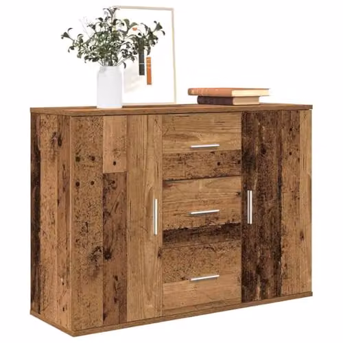 vidaXL Modern Sideboard in Old Wood Brown, W/D/H: 90 x 29.5 x 65 cm – 4