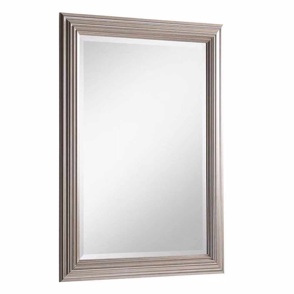 Yearn Silvery Champagne Rectangular Wall Mirror in Metallic Silver W/H: 116 x 90.5 cm – 3