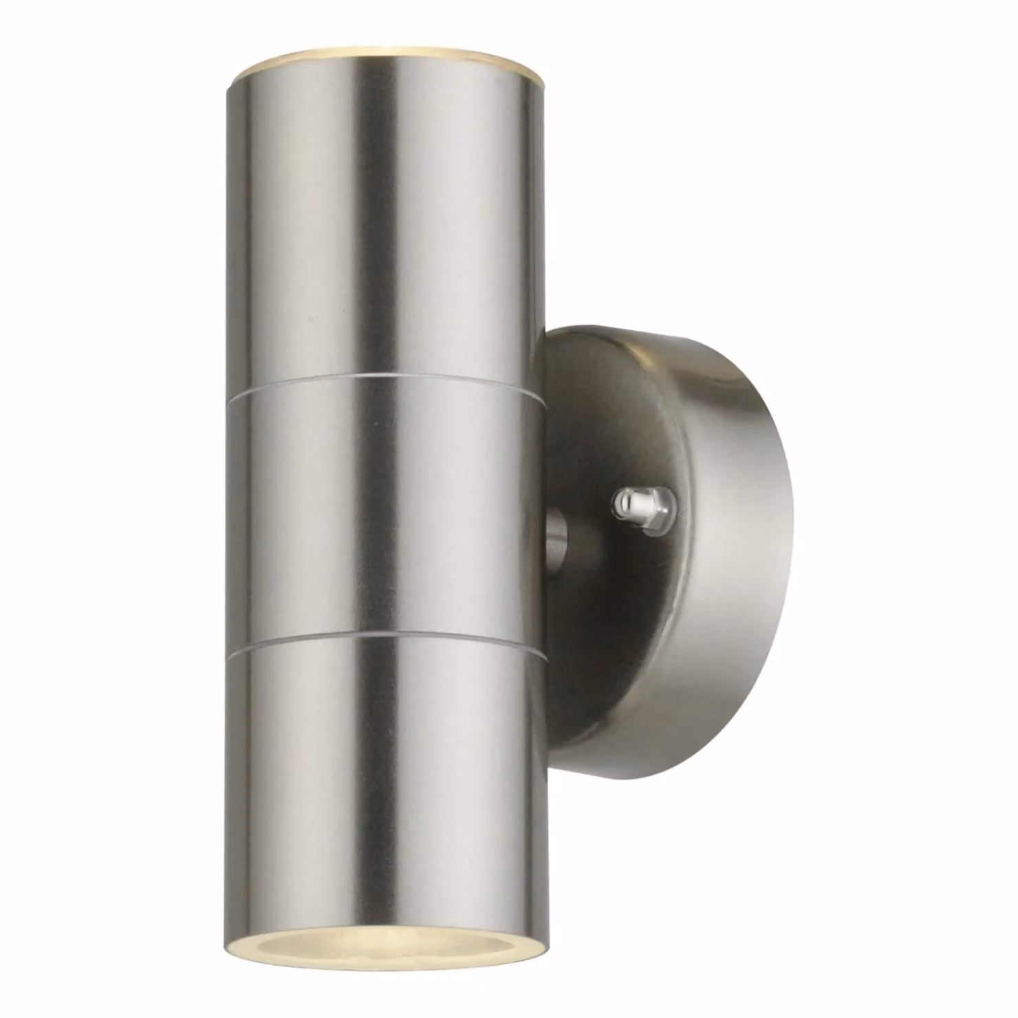 First Choice Lighting Blaze Set of 2 Stainless Steel Outdoor Up Down Wall Lights in Silver – 2