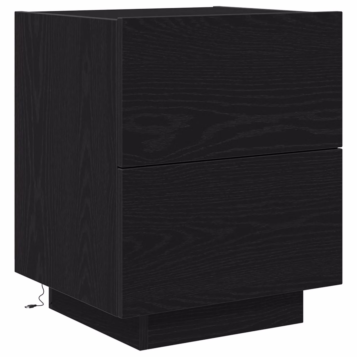 Berkfield Home Modern Bedside Cabinet with Integrated LED Lights in Black Oak, W: 45 cm, D: 40 cm, H: 55 cm – 2