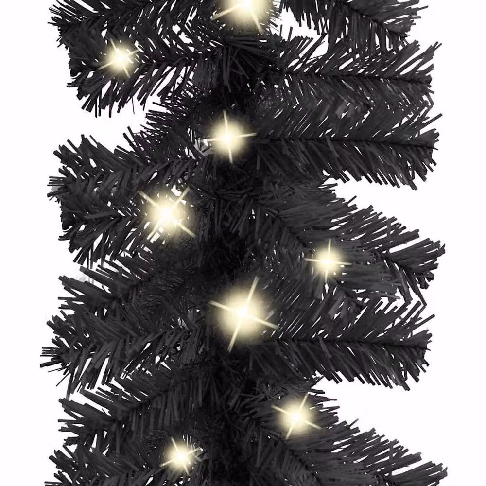 Berkfield Home Christmas Garland with Warm White LED Lights, 20 m, Black – 5