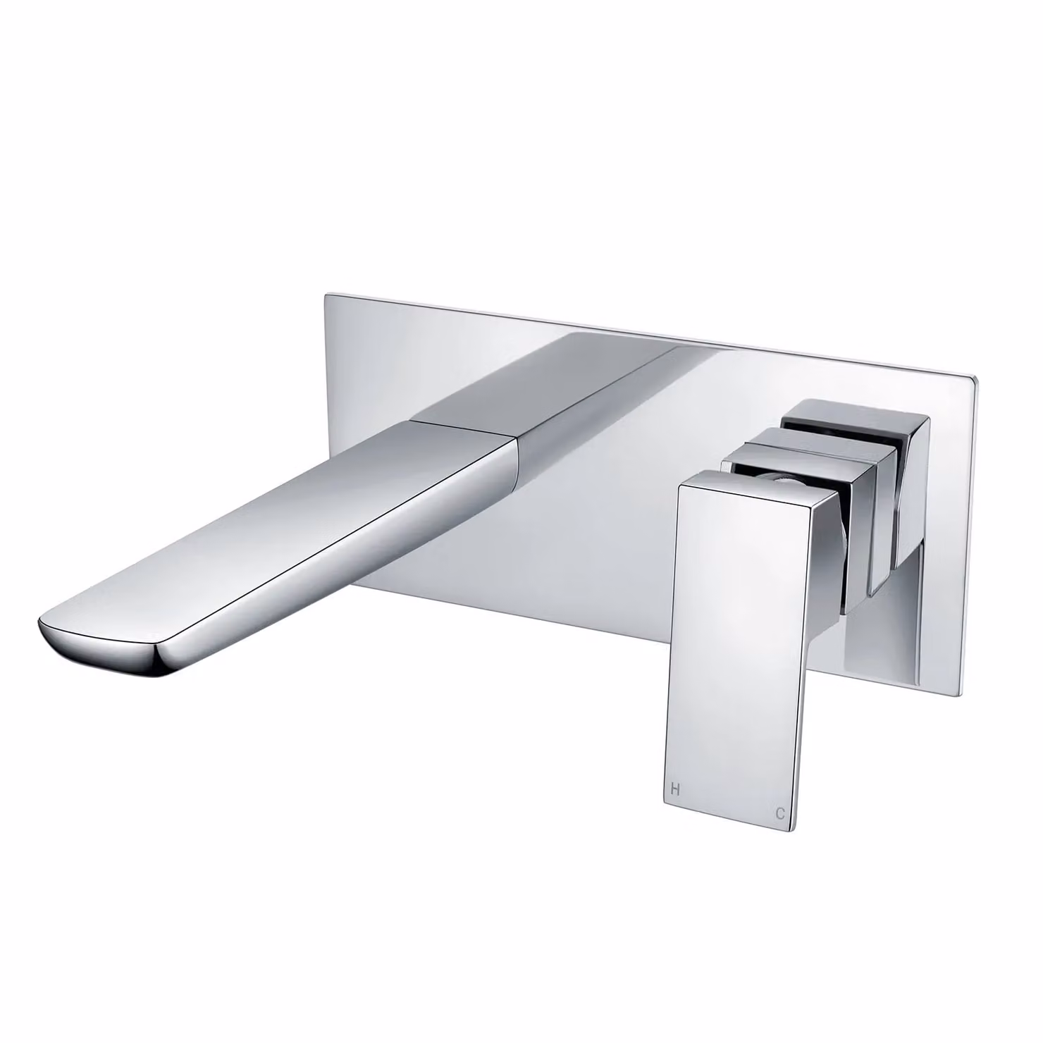 Nes Home Chrome Wall Mounted Single Lever Basin Mixer Tap and Pop Up Waste in Silver – 2