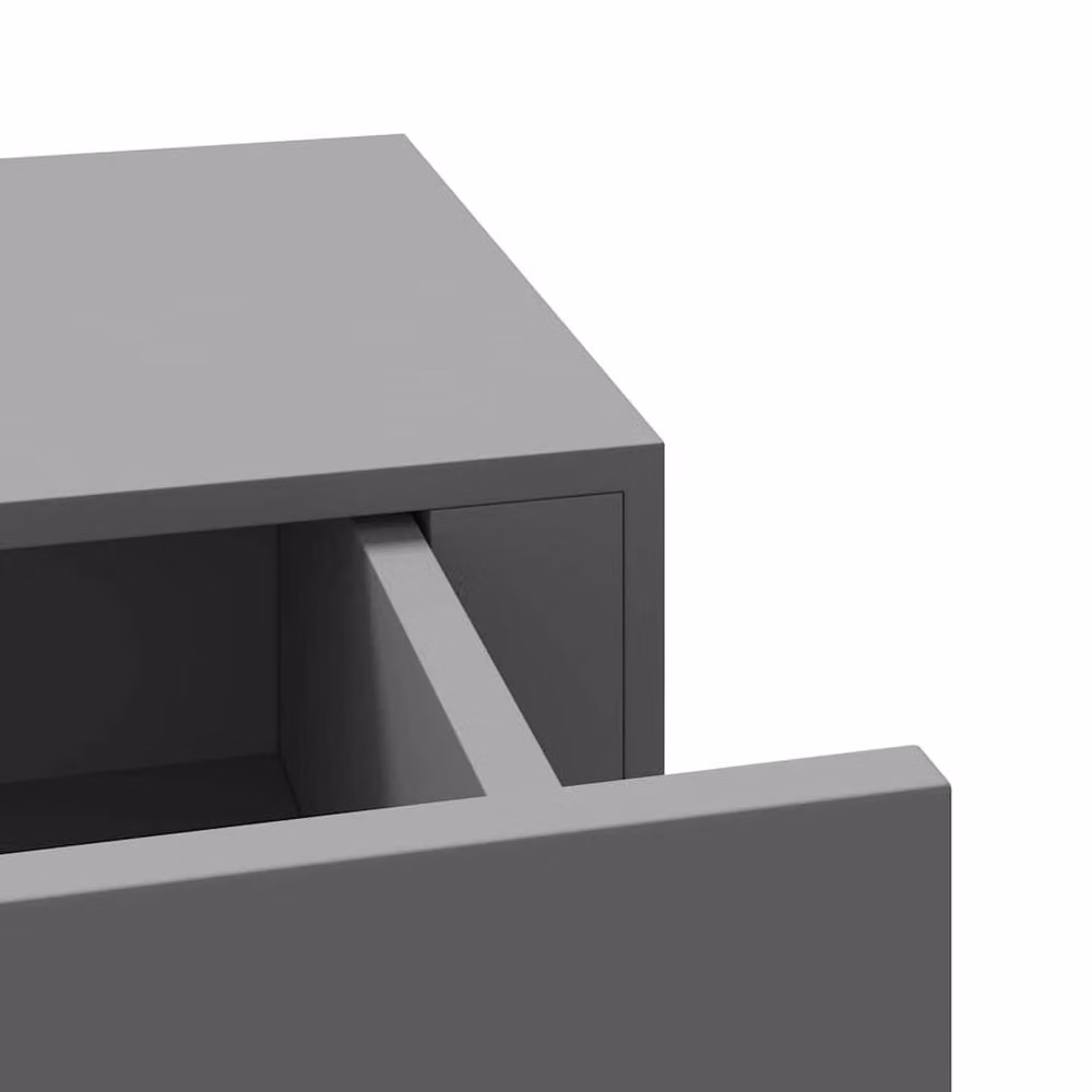 Berkfield Home Elegant Wall-mounted Drawer Shelf in Grey, W: 60 cm, D: 23.5 cm, H: 10 cm – 3