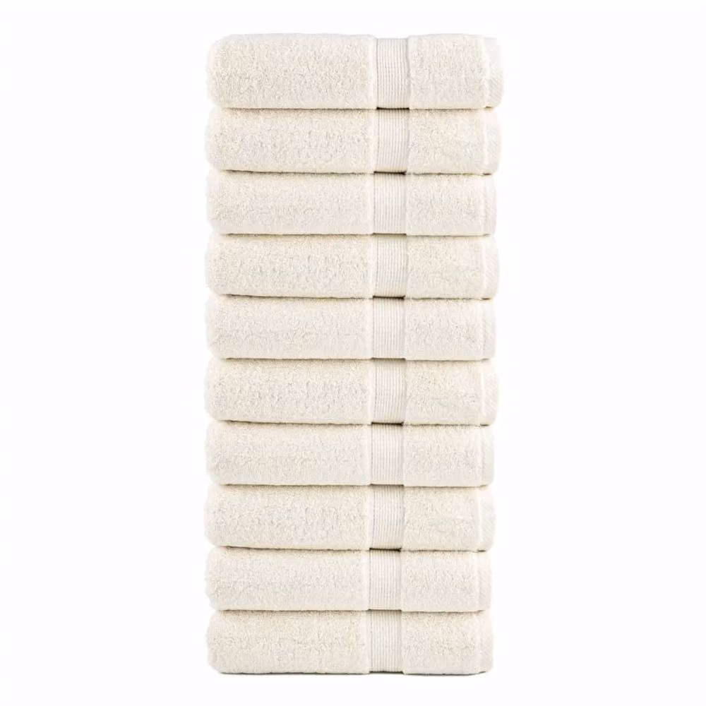 Berkfield Home SOLUND Premium Cotton Terry Bath Towels, 10 Piece Set, Beige, W: 100 cm, L: 150 cm, 600 gsm – 2