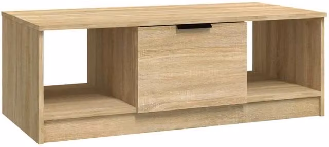 Berkfield Home Sonoma Oak Coffee Table in Light Brown, W/D/H: 102 x 50 x 36 cm