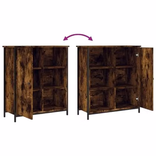 vidaXL Modern Sideboard in Smoked Oak, Brown, W/D/H: 70 x 30 x 80 cm – 3