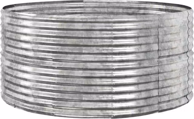 Berkfield Home Garden Silver Powder-coated Steel Raised Bed W/D/H: 140 x 140 x 68 cm – 1