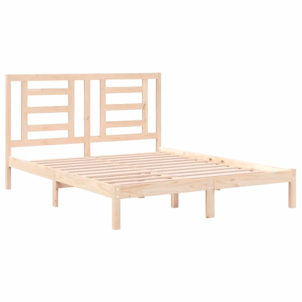 Berkfield Home Solid Wood Pine Bed Frame, Brown, W: 160 cm, D: 200 cm