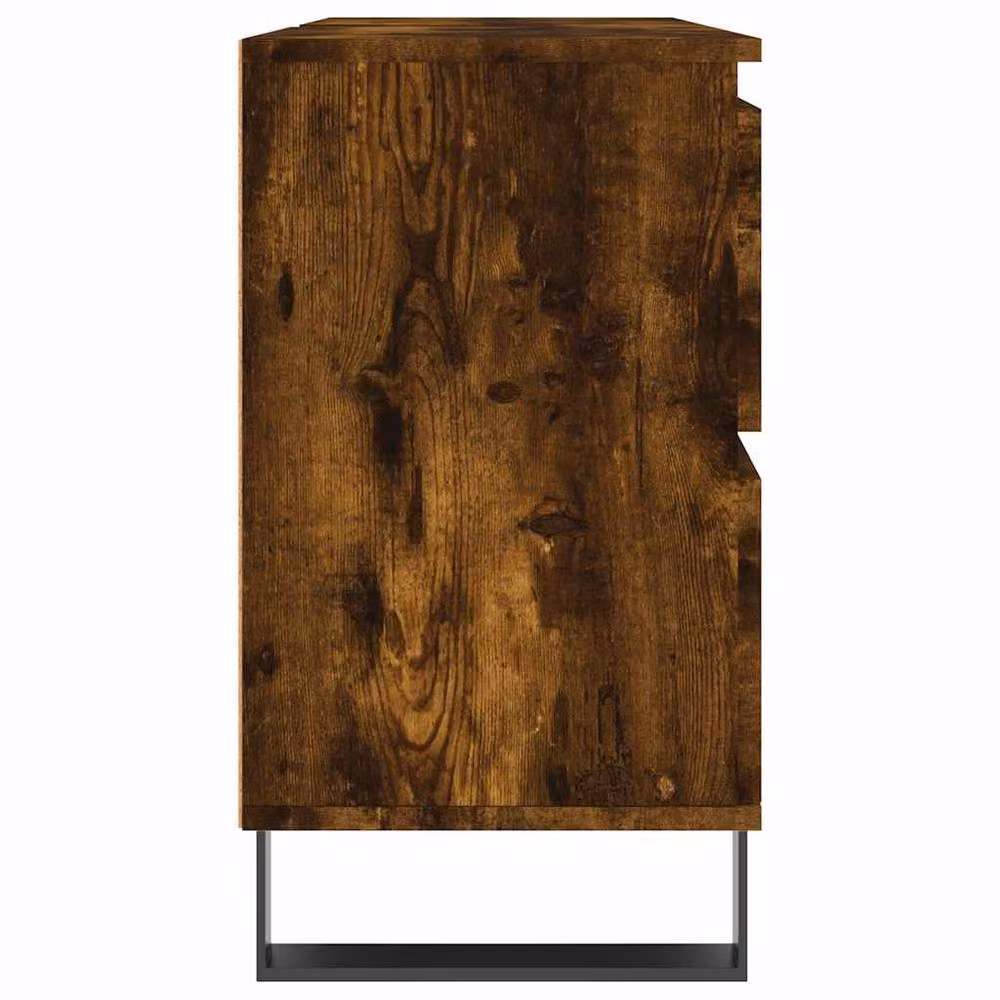 Berkfield Home Durable Smoked Oak Bathroom Cabinet in Brown, W/D/H: 80 x 33 x 60 cm – 3