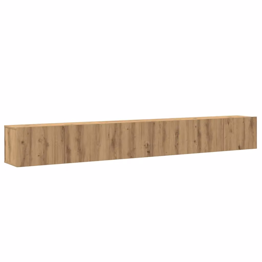 Berkfield Home 3 Piece Wall-mounted TV Cabinet Set in Artisan Oak Brown – 2