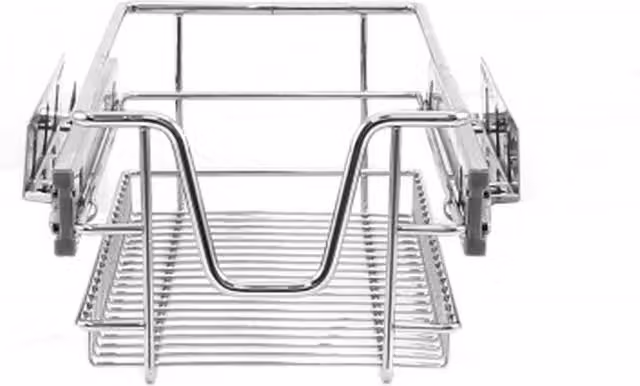 KuKoo 4 Pack Silver Stainless Steel Kitchen Pull Out Storage Baskets – 1