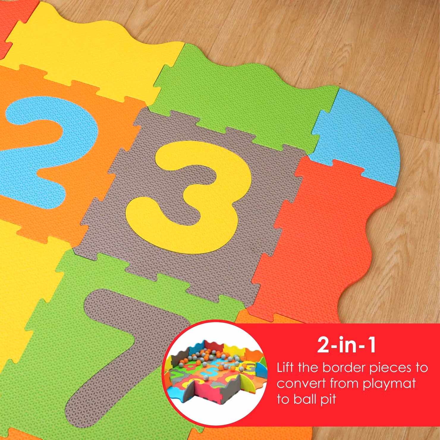 M.Y Interlocking Foam Baby Play Mat and Ball Pit Floor Puzzle Tiles in Multicolour – 2