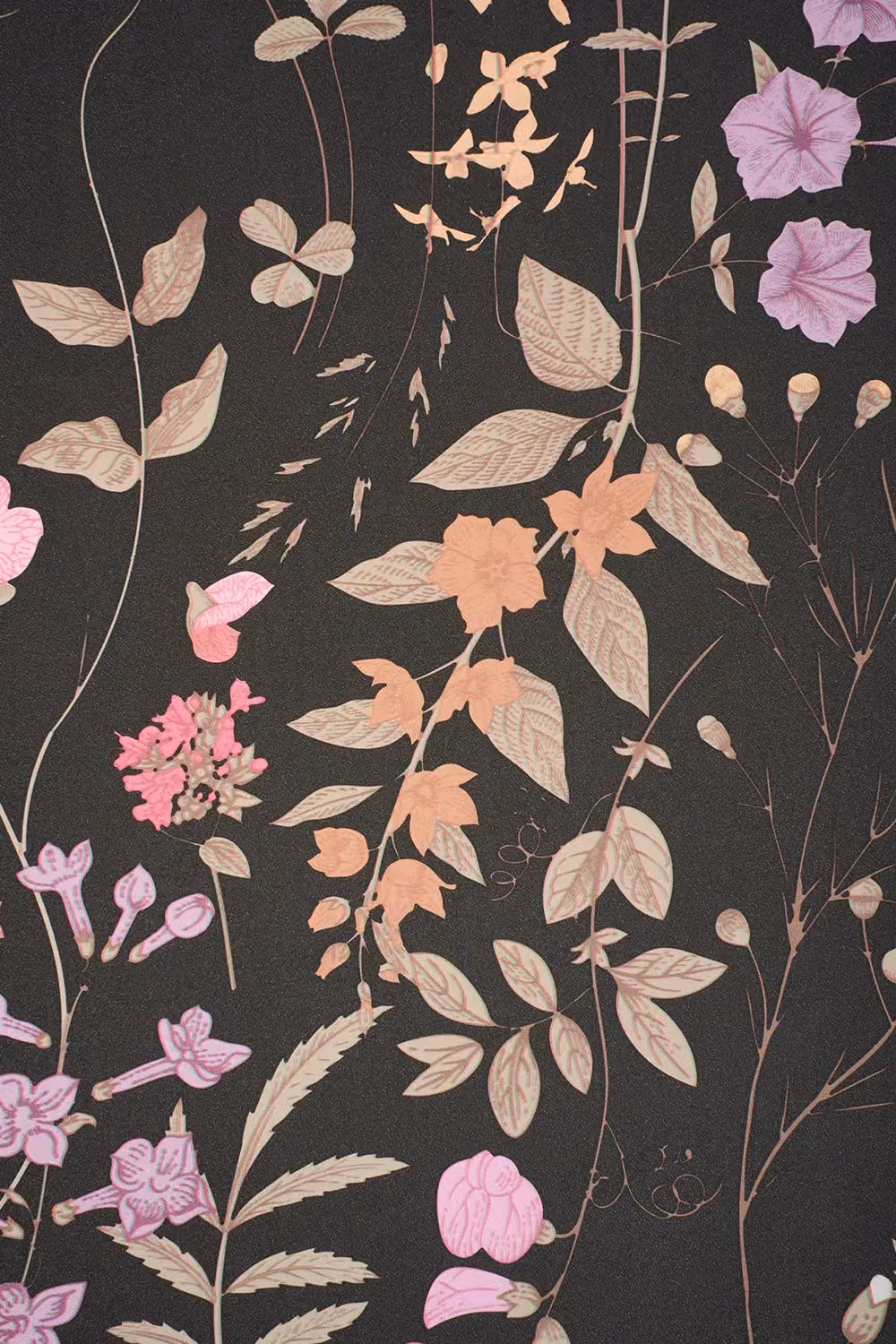 Living and Home Self-Adhesive Floral Vinyl Wallpaper in Black and Multicolour – 4