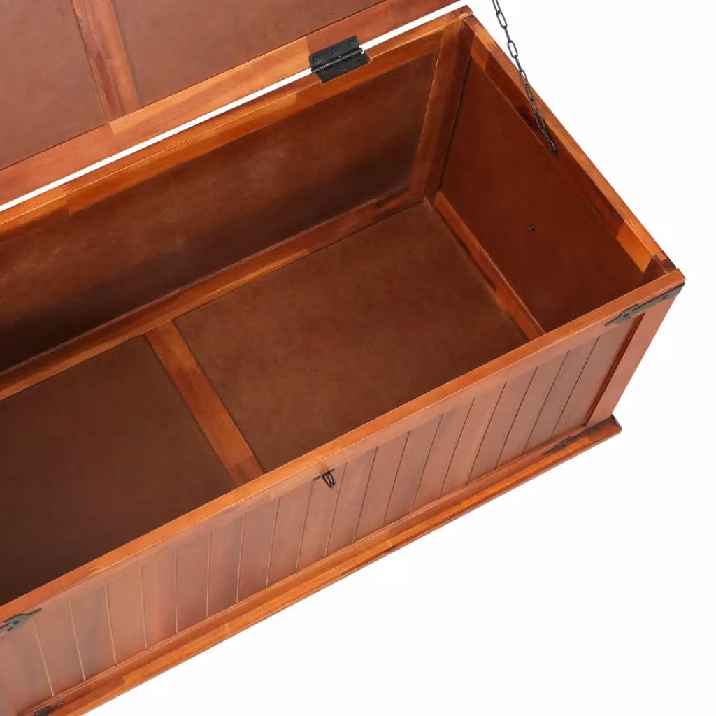 Berkfield Home Storage Chest in Brown Solid Acacia Wood, W/D/H: 79 x 34 x 32 cm – 3