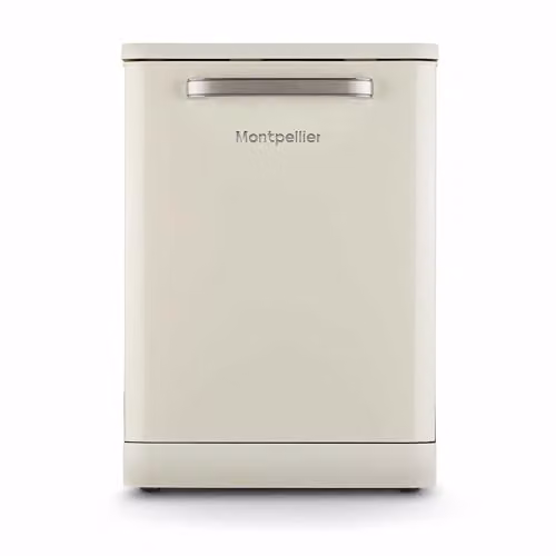 Montpellier MAB1353DC Retro Freestanding Dishwasher, Cream, 13 Place Settings, D Energy Rating – 1