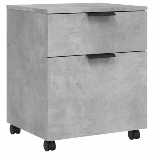 vidaXL Mobile File Cabinet with Castors, Concrete Grey, W: 45 cm, D: 38 cm, H: 54 cm – 1