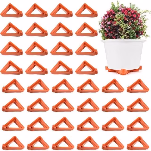SPETLEK 48-Piece Low Profile Invisible Planter Feet in Orange Plastic – 1