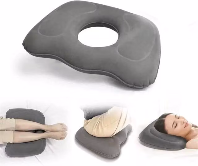 Nordara Grey Inflatable Donut Ring Cushion Seat Pillow for Hemorrhoid Support – 1