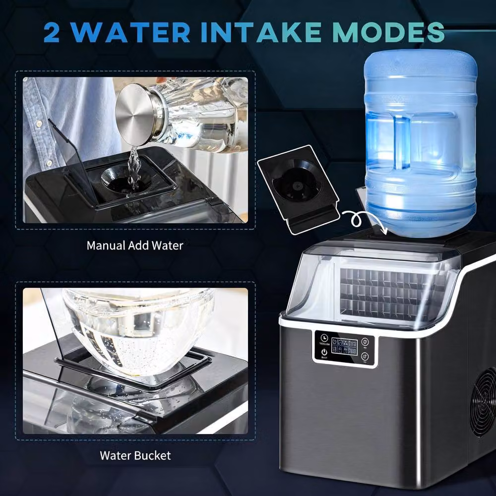 STILVORA Ice Maker with Digital LCD Display and Timer in Black – 6