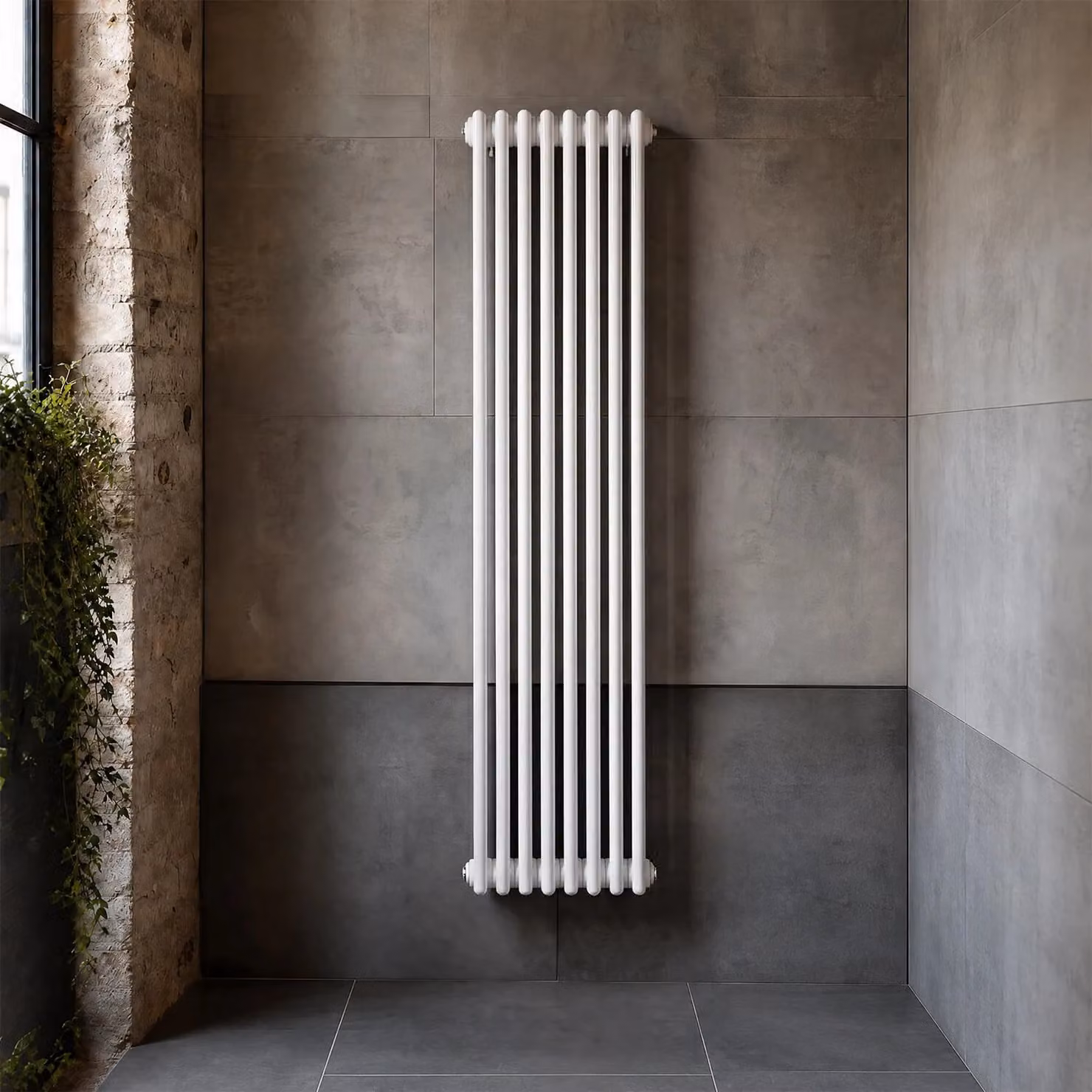 Balterley Triple Column Traditional Radiator, High Gloss White, H 150 cm x W 36.8 cm – 3